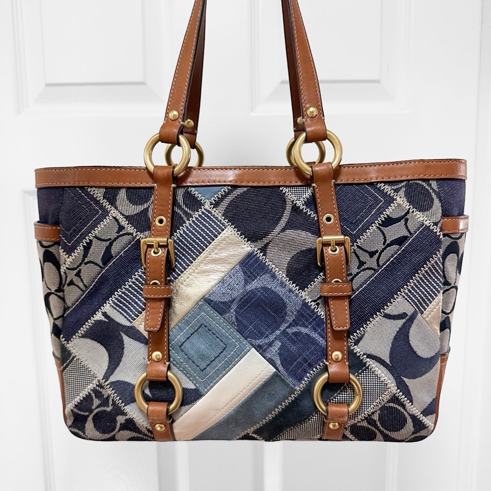 Coach Denim Patchwork Limited Edition Gallery Tot… - image 4